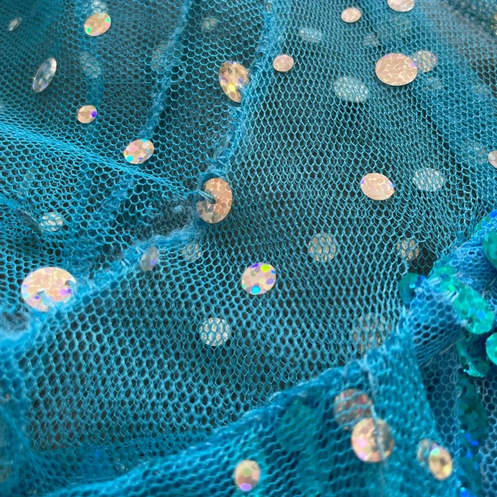 Girl’s Blue Sequin Princess Dress, Halloween, Size M